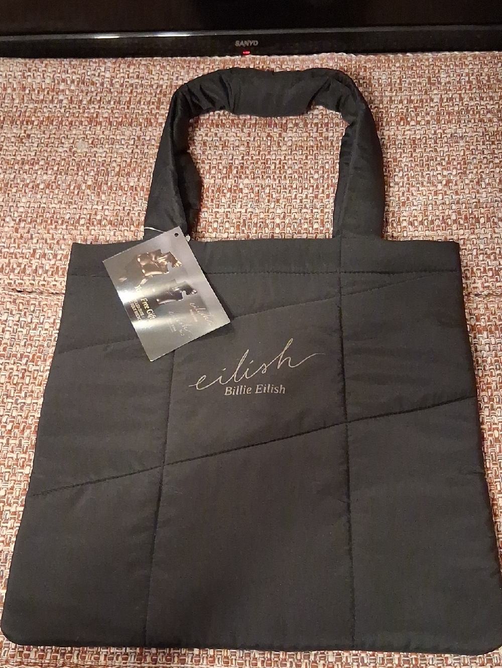 Billie Eilish Black Puffy Totebag New With Tags